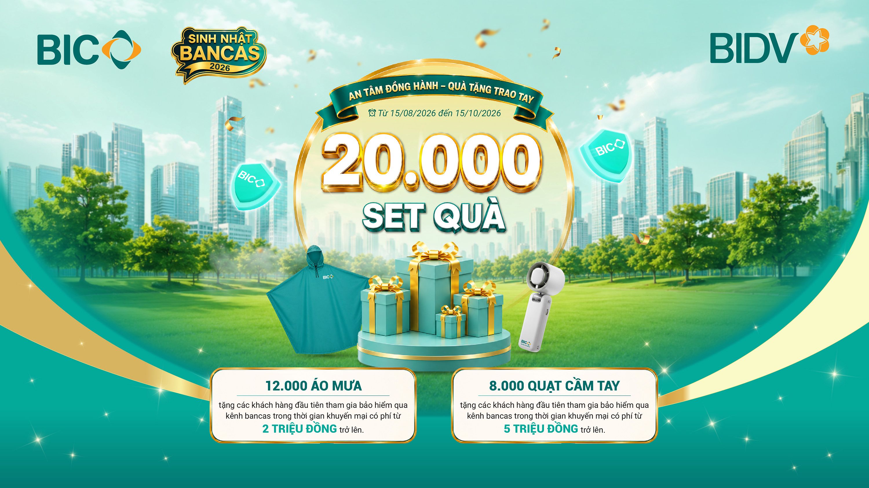 BIC dành tặng 20.000 phần quà cho khách hàng tham gia bảo hiểm qua BIDV